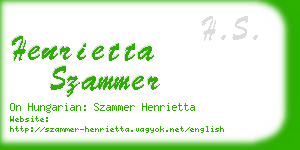 henrietta szammer business card